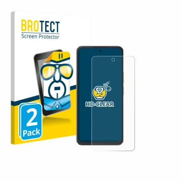 Face avant d’un emballage produit avec le logo de la marque BROTECT. À côté, l’appareil Cubot Note 60 est représenté avec la p