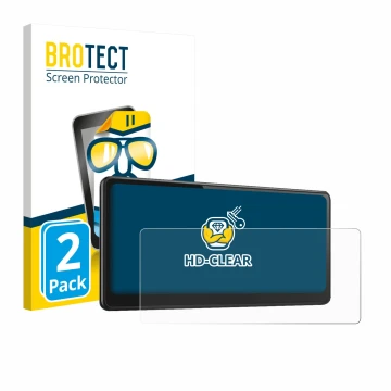 Face avant d’un emballage produit avec le logo de la marque BROTECT. À côté, l’appareil CarpodGo T3 Pro 8.9