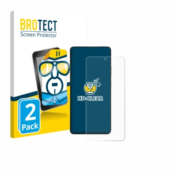 Face avant d’un emballage produit avec le logo de la marque BROTECT. À côté, l’appareil Motorola Signature 165 est représenté 