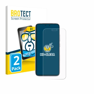 Face avant d’un emballage produit avec le logo de la marque BROTECT. À côté, l’appareil Honor Magic 8 RSR Porsche Design est r