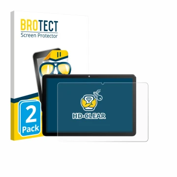 Face avant d’un emballage produit avec le logo de la marque BROTECT. À côté, l’appareil Rebecco Z50 10.1