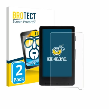 Face avant d’un emballage produit avec le logo de la marque BROTECT. À côté, l’appareil Xteink X4 est représenté avec la prote