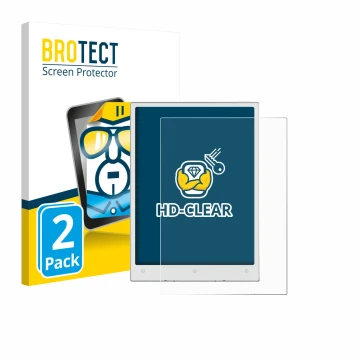 Face avant d’un emballage produit avec le logo de la marque BROTECT. À côté, l’appareil Viwoods AiPaper Mini est représenté av