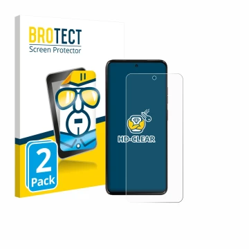 Face avant d’un emballage produit avec le logo de la marque BROTECT. À côté, l’appareil Motorola Moto G17 Power est représenté