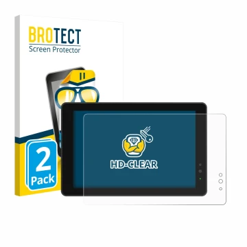 Face avant d’un emballage produit avec le logo de la marque BROTECT. À côté, l’appareil Lilliput 719/T 7