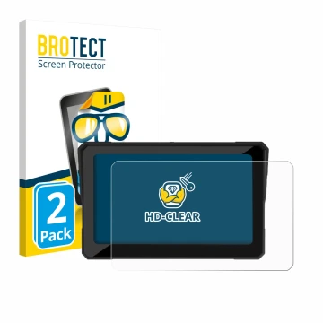 Face avant d’un emballage produit avec le logo de la marque BROTECT. À côté, l’appareil Carpuride W702 Plus 7