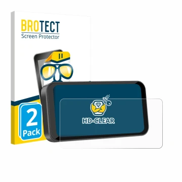 Face avant d’un emballage produit avec le logo de la marque BROTECT. À côté, l’appareil Carpuride W603B 6.3