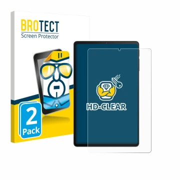 Face avant d’un emballage produit avec le logo de la marque BROTECT. À côté, l’appareil Xiaomi Black Shark Gaming Tablet est r