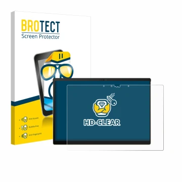 Face avant d’un emballage produit avec le logo de la marque BROTECT. À côté, l’appareil ASUS ROG Flow Z13-KJP 2026 est représe