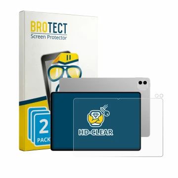 Face avant d’un emballage produit avec le logo de la marque BROTECT. À côté, l’appareil Honor Magicpad 4 12.3