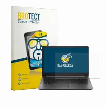 Face avant d’un emballage produit avec le logo de la marque BROTECT. À côté, l’appareil HP EliteBook 250RT G9 est représenté a