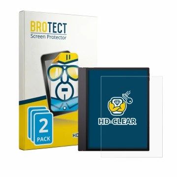 Face avant d’un emballage produit avec le logo de la marque BROTECT. À côté, l’appareil Boox Note Air 6 C est représenté avec 