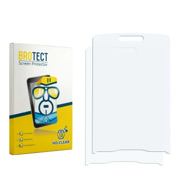 Face avant d’un emballage produit avec le logo de la marque BROTECT. À côté se trouve la protection d’écran correspondante.