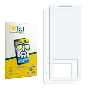 Face avant d’un emballage produit avec le logo de la marque BROTECT. À côté se trouve la protection d’écran correspondante.