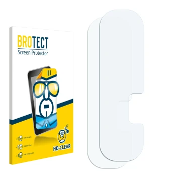 Face avant d’un emballage produit avec le logo de la marque BROTECT. À côté se trouve la protection d’écran correspondante.