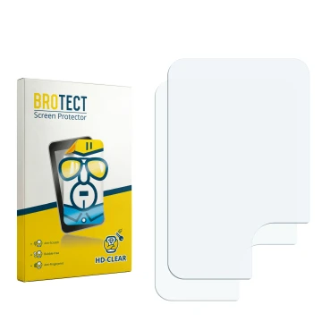 Face avant d’un emballage produit avec le logo de la marque BROTECT. À côté se trouve la protection d’écran correspondante.