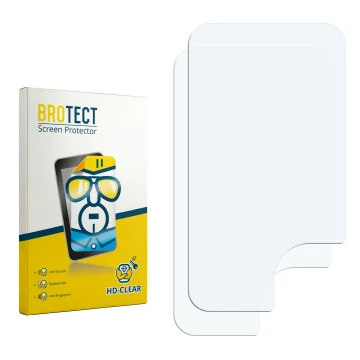 Face avant d’un emballage produit avec le logo de la marque BROTECT. À côté se trouve la protection d’écran correspondante.