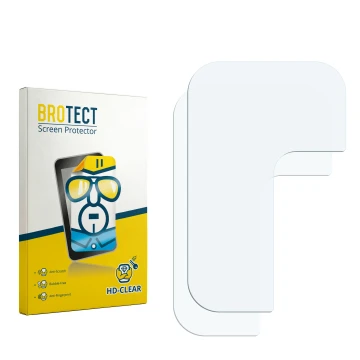 Face avant d’un emballage produit avec le logo de la marque BROTECT. À côté se trouve la protection d’écran correspondante.