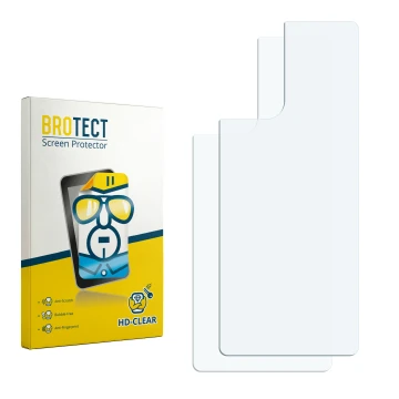 Face avant d’un emballage produit avec le logo de la marque BROTECT. À côté se trouve la protection d’écran correspondante.