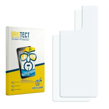 Face avant d’un emballage produit avec le logo de la marque BROTECT. À côté se trouve la protection d’écran correspondante.