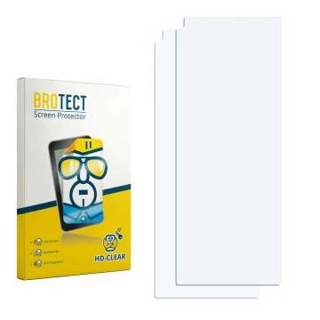Face avant d’un emballage produit avec le logo de la marque BROTECT. À côté se trouve la protection d’écran correspondante.