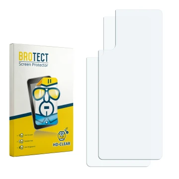 Face avant d’un emballage produit avec le logo de la marque BROTECT. À côté se trouve la protection d’écran correspondante.