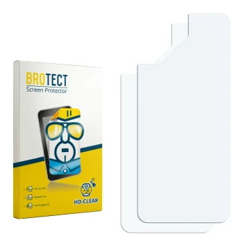 Face avant d’un emballage produit avec le logo de la marque BROTECT. À côté se trouve la protection d’écran correspondante.