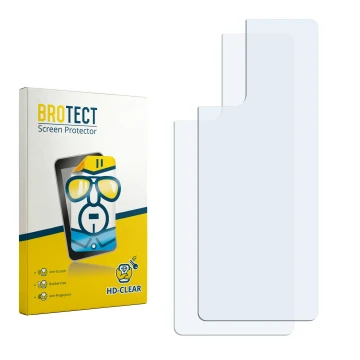 Face avant d’un emballage produit avec le logo de la marque BROTECT. À côté se trouve la protection d’écran correspondante.