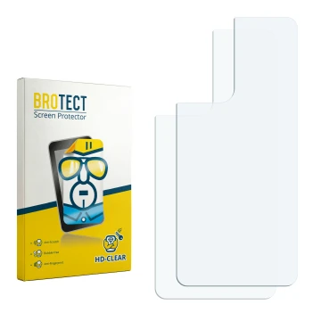 Face avant d’un emballage produit avec le logo de la marque BROTECT. À côté se trouve la protection d’écran correspondante.