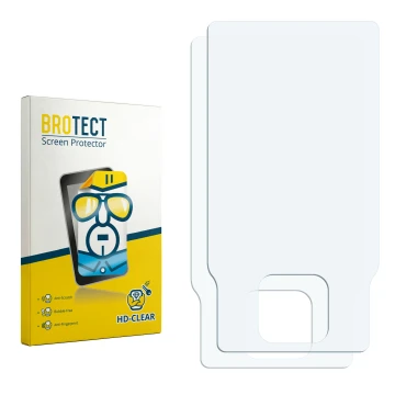 Face avant d’un emballage produit avec le logo de la marque BROTECT. À côté se trouve la protection d’écran correspondante.