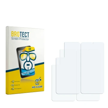 Face avant d’un emballage produit avec le logo de la marque BROTECT. À côté se trouve la protection d’écran correspondante.