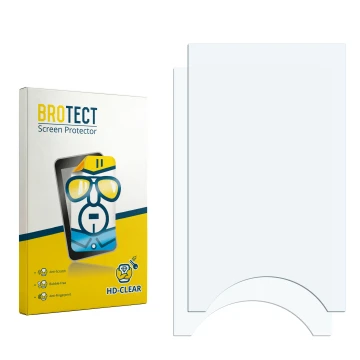 Face avant d’un emballage produit avec le logo de la marque BROTECT. À côté se trouve la protection d’écran correspondante.