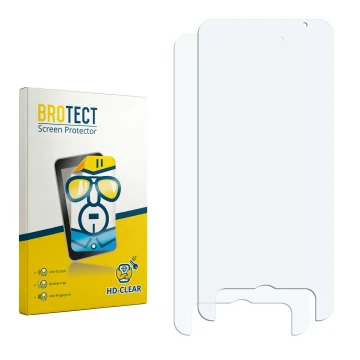 Face avant d’un emballage produit avec le logo de la marque BROTECT. À côté se trouve la protection d’écran correspondante.