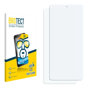 Face avant d’un emballage produit avec le logo de la marque BROTECT. À côté se trouve la protection d’écran correspondante.
