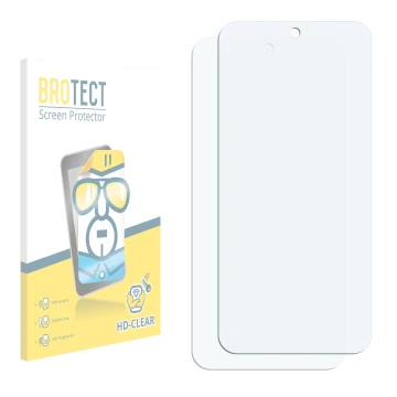 Face avant d’un emballage produit avec le logo de la marque BROTECT. À côté se trouve la protection d’écran correspondante.