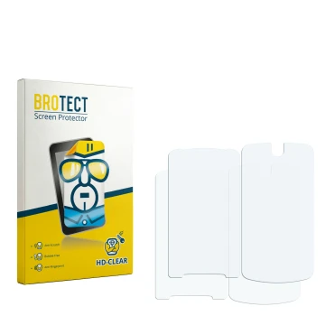 Face avant d’un emballage produit avec le logo de la marque BROTECT. À côté se trouve la protection d’écran correspondante.