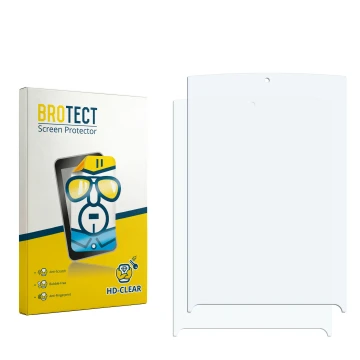 Face avant d’un emballage produit avec le logo de la marque BROTECT. À côté se trouve la protection d’écran correspondante.