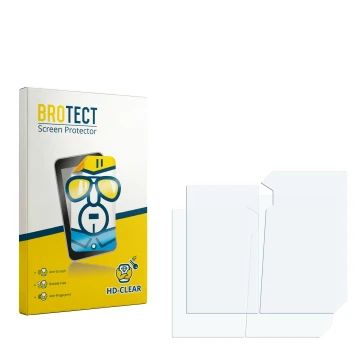 Face avant d’un emballage produit avec le logo de la marque BROTECT. À côté se trouve la protection d’écran correspondante.