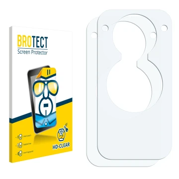 Face avant d’un emballage produit avec le logo de la marque BROTECT. À côté se trouve la protection d’écran correspondante.
