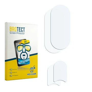 Face avant d’un emballage produit avec le logo de la marque BROTECT. À côté se trouve la protection d’écran correspondante.