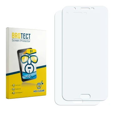 Face avant d’un emballage produit avec le logo de la marque BROTECT. À côté se trouve la protection d’écran correspondante.