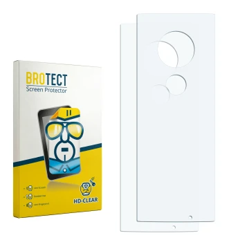 Face avant d’un emballage produit avec le logo de la marque BROTECT. À côté se trouve la protection d’écran correspondante.