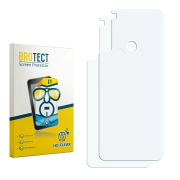 Face avant d’un emballage produit avec le logo de la marque BROTECT. À côté se trouve la protection d’écran correspondante.