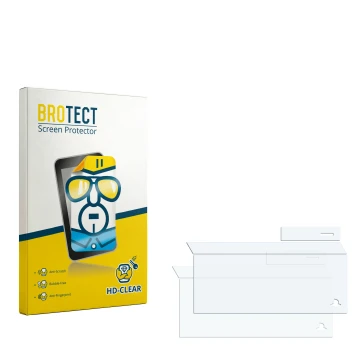 Face avant d’un emballage produit avec le logo de la marque BROTECT. À côté se trouve la protection d’écran correspondante.