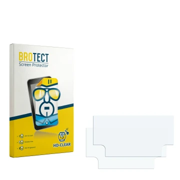 Face avant d’un emballage produit avec le logo de la marque BROTECT. À côté se trouve la protection d’écran correspondante.