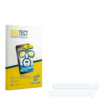 Face avant d’un emballage produit avec le logo de la marque BROTECT. À côté se trouve la protection d’écran correspondante.