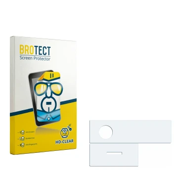 Face avant d’un emballage produit avec le logo de la marque BROTECT. À côté se trouve la protection d’écran correspondante.