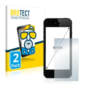 Face avant d’un emballage produit avec le logo de la marque BROTECT. À côté, l’appareil est représenté avec la protection d’éc