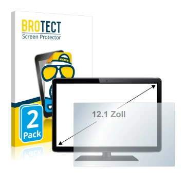 Face avant d’un emballage produit avec le logo de la marque BROTECT. À côté, l’appareil est représenté avec la protection d’éc