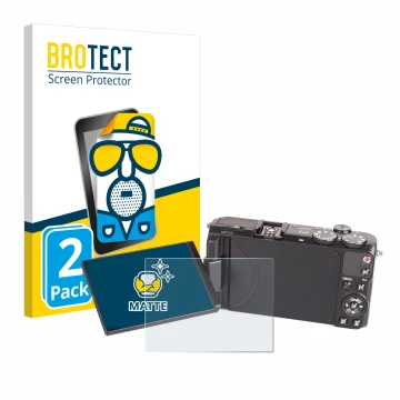 Face avant d’un emballage produit avec le logo de la marque BROTECT. À côté, l’appareil Samsung EX2F est représenté avec la pr